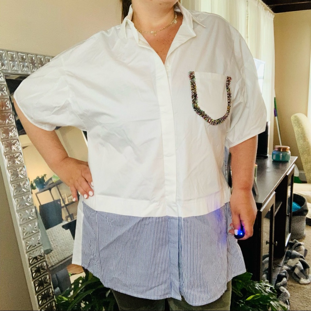 NWT Zara Button Down Top